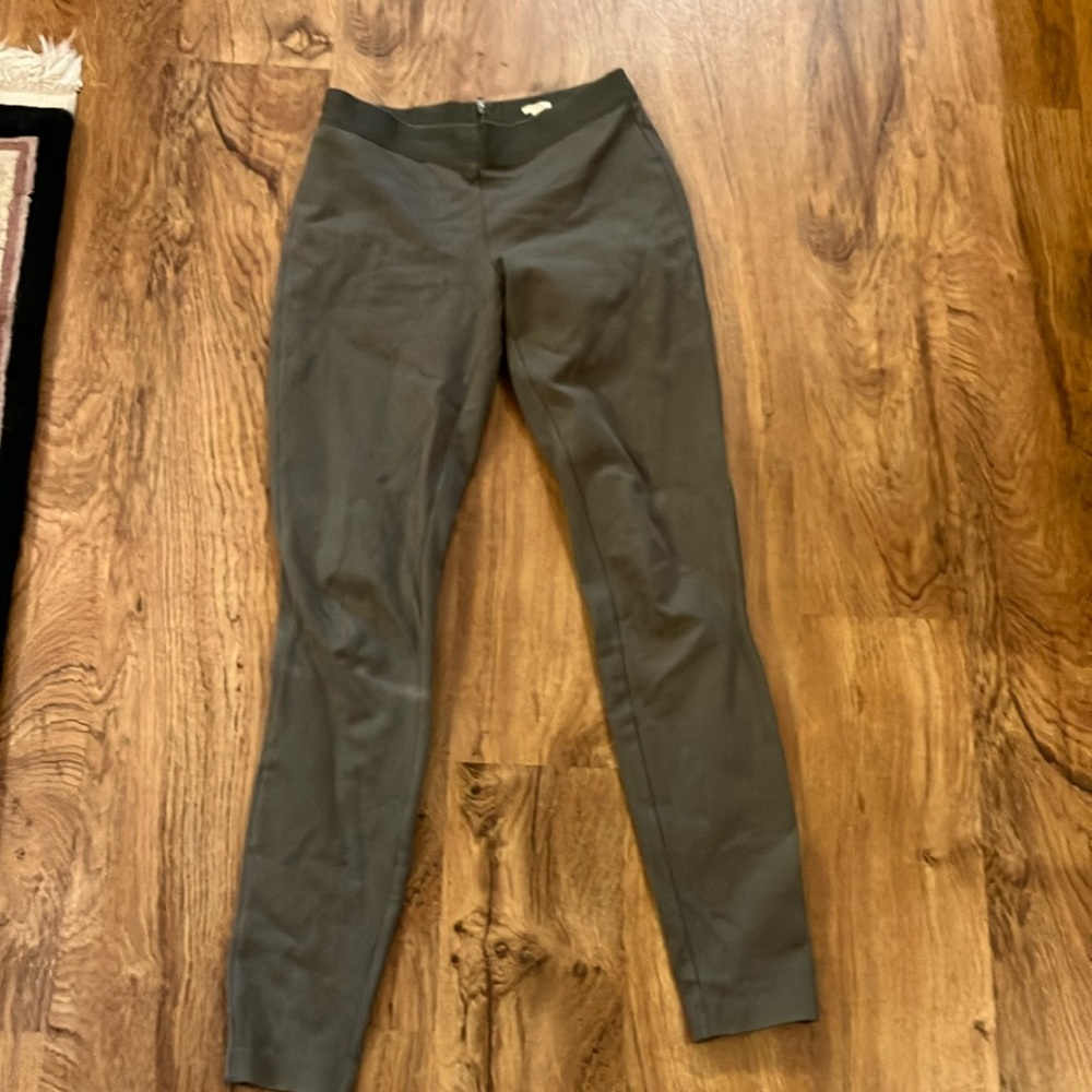 J crew 2 r olive green stretch back zip pants